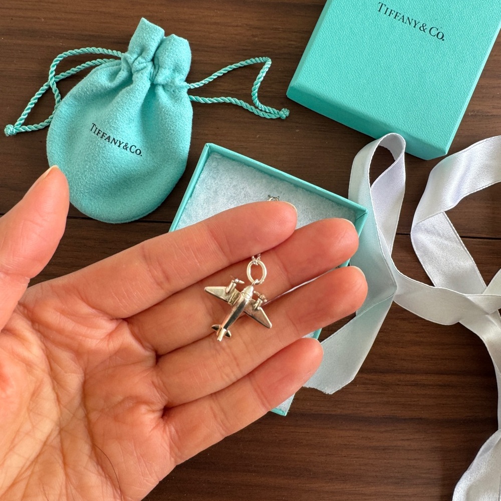 Tiffany & Co. Silver Airplane Charm Necklace